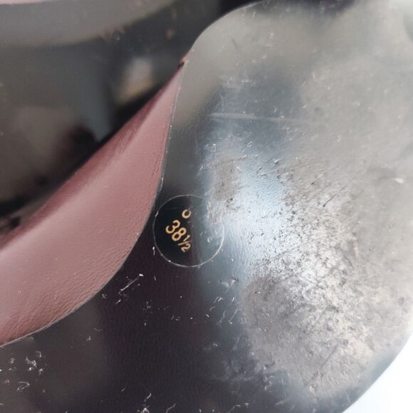 Bcbg Heels 8.5 Vintage 90s Y2K Leather Square Toe Low Block Heels Burgundy - Picture 11 of 12